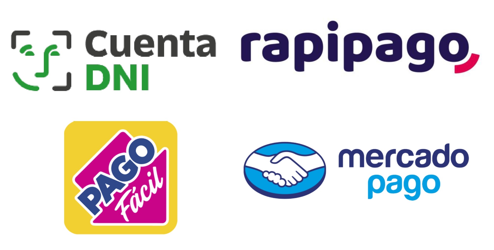 Formas de pago: Cuenta DNI, Rapipago, Pago Fácil y Mercado Pago